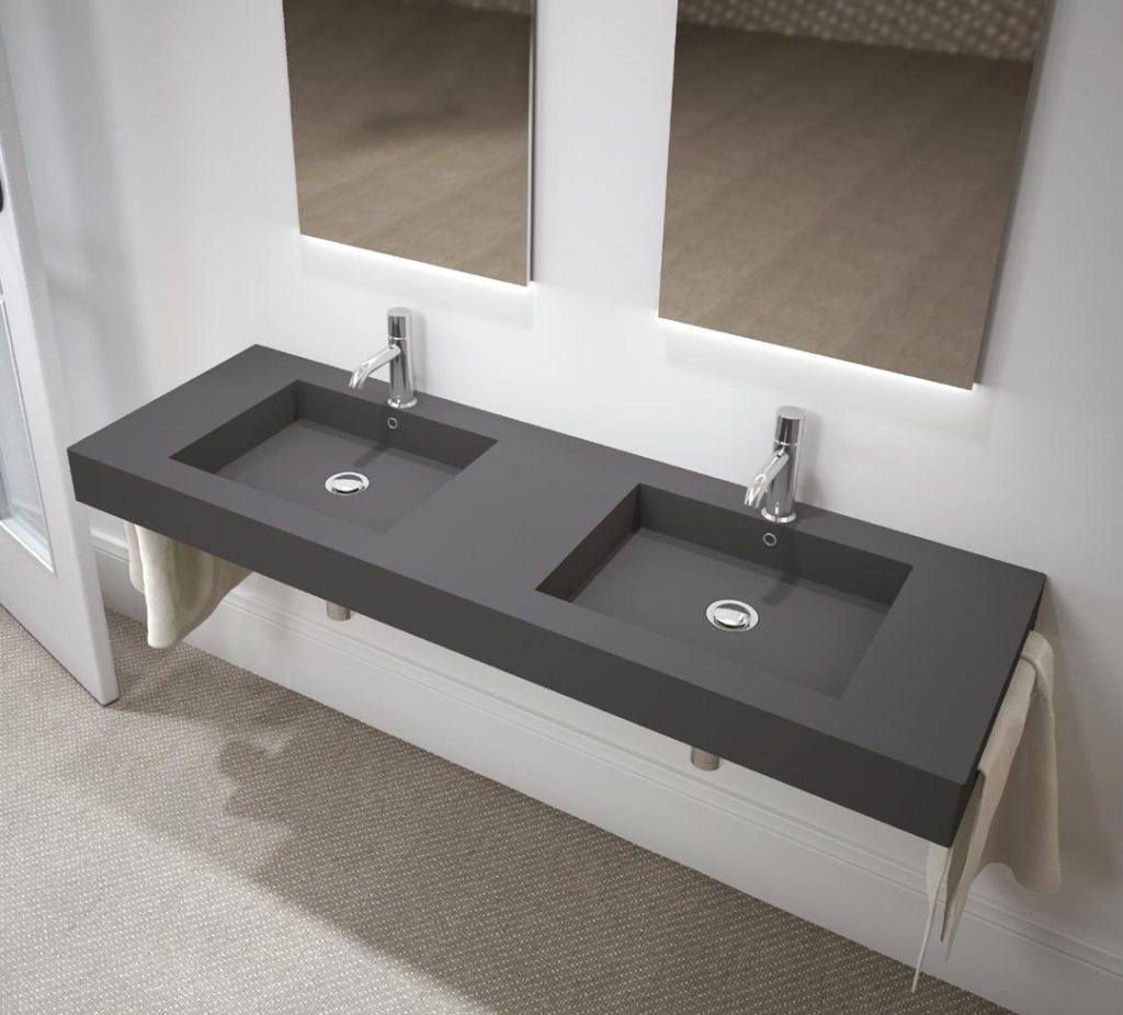 Lavabo suspendido de Gel Coat Art&Bath Siro GL de 2 senos