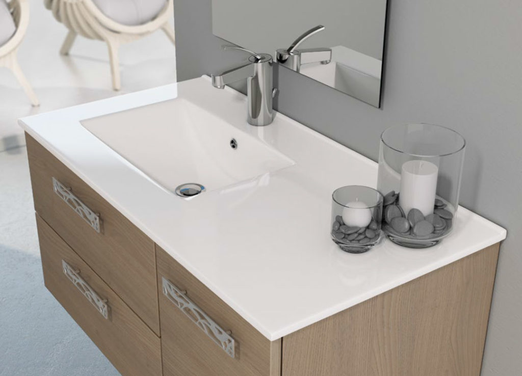 Lavabo para mueble de baño en porcelana blanca Art&Bath Thin