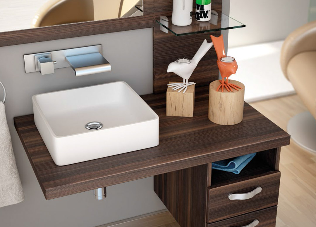 Lavabo sobre encimera cuadrado Solid Surface Art&Bath Essenza