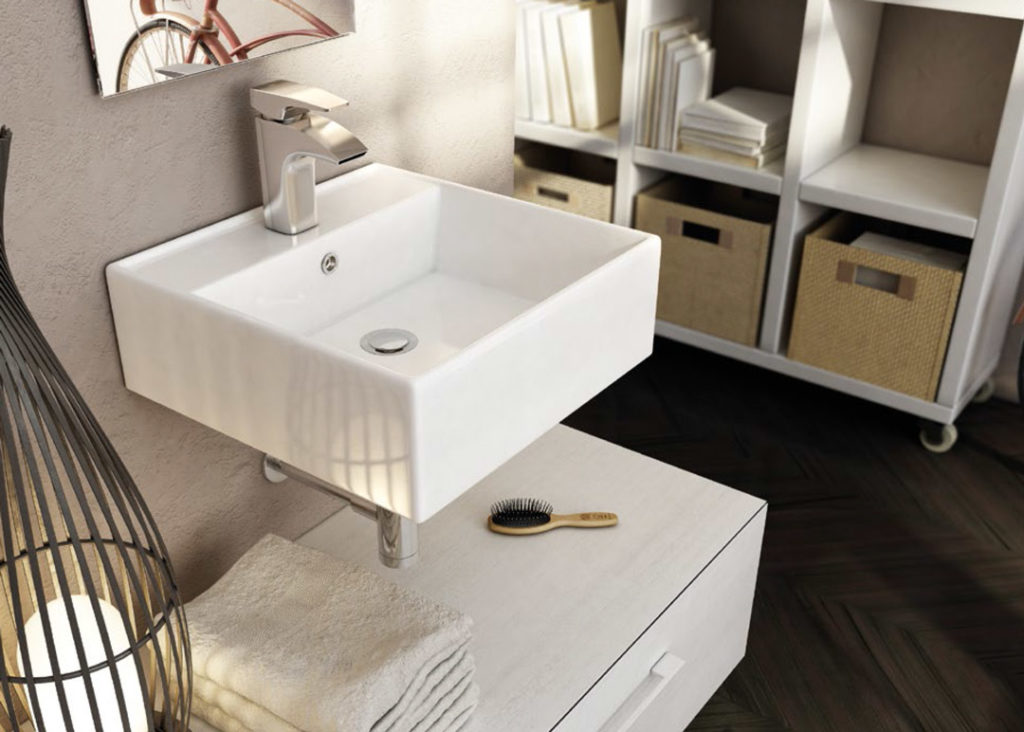 Lavabo suspendido de cerámica blanca Art&Bath Libra