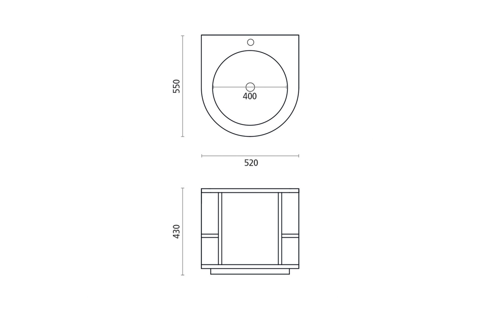 MUEBLE LAVABO BATHCO DE SOLID SURFACE GRIS MEDIDAS: 520x550x430 - VSR