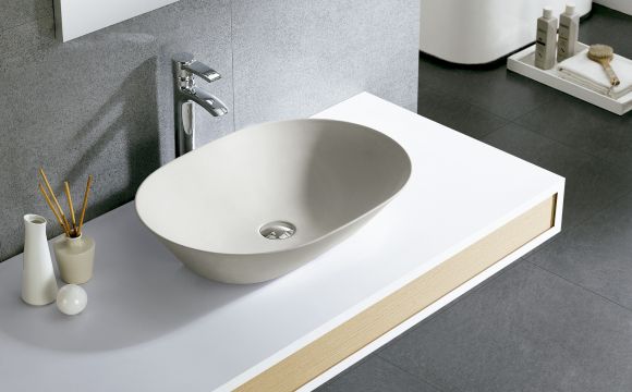 LAVABO SOBRE ENCIMERA BATHCO DE PORCELANA NEW TOULOUSE CRU MEDIDAS